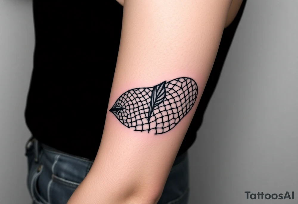 Thick sexy negative fishnets tattoo idea