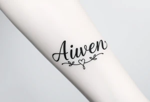 The name Aiden with love theme around it tattoo idea