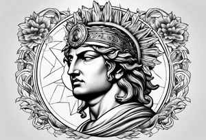 apollo
god of the sun 
with his bow
upper body tattoo idea