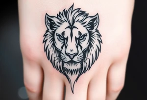 Feminine lion head tattoo idea