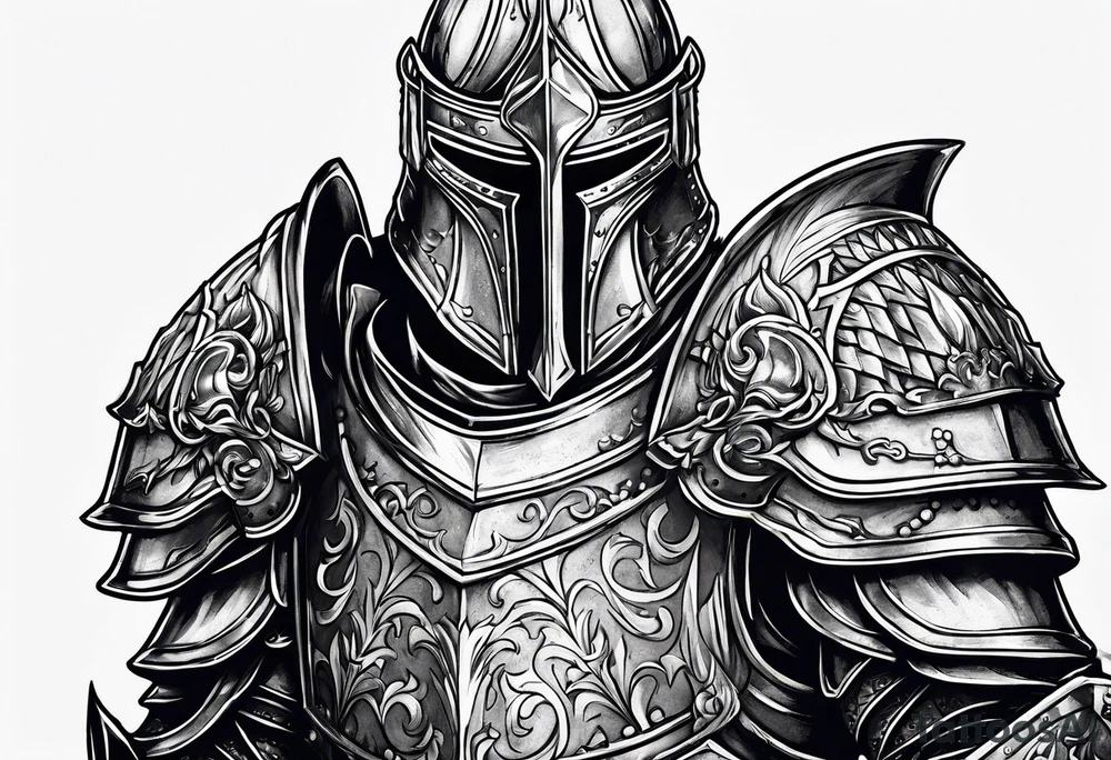 knight with heavy armor tattoo idea