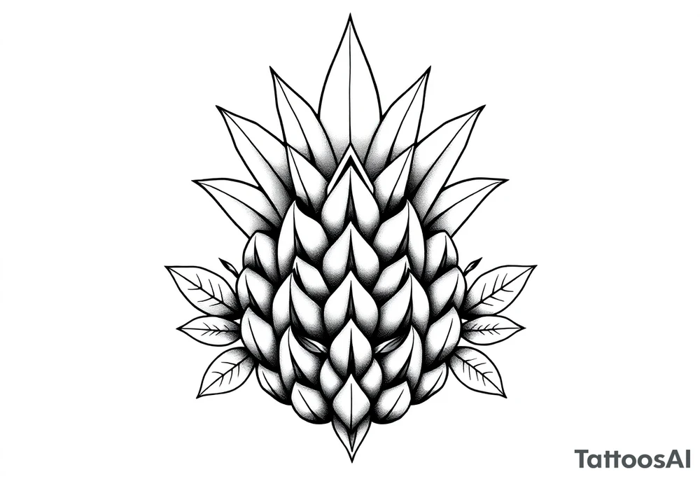 Crown pineapple vagina anus tattoo idea