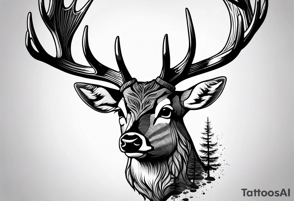 Mule deer head tattoo idea