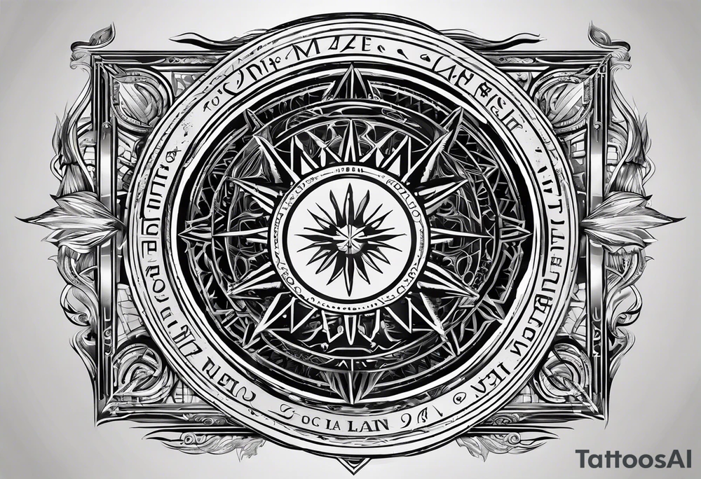 “Carpe Diem” Latin writing with Jedi order logo in the middle tattoo idea