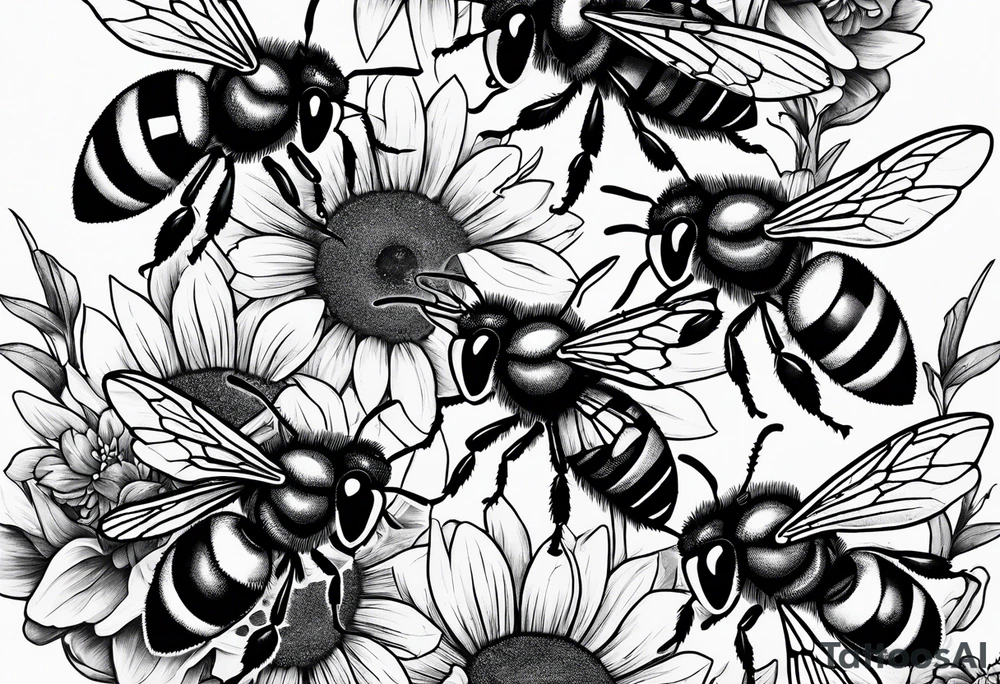 Wu Tang killer bees exploding from bee hive tattoo idea