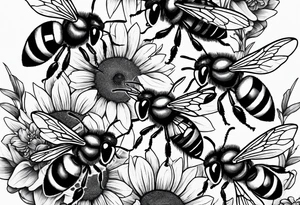 Wu Tang killer bees exploding from bee hive tattoo idea