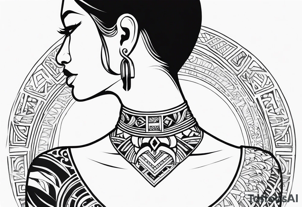 Polynesian neck to chin tattoo tattoo idea