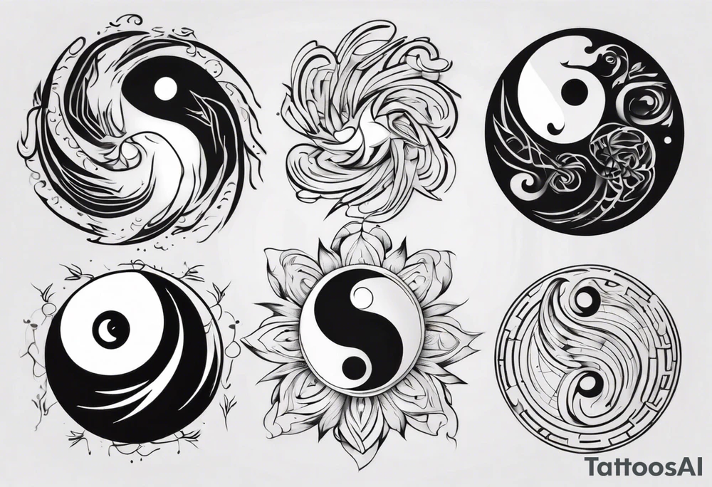 Abstract yin and Yang tattoo idea