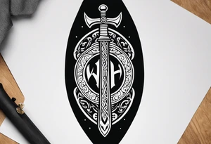 Valhalla viking 
Sword shield nordic pride tattoo idea