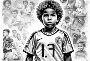 Young soccer kid with Virginia and 92 number for the year I was born tattoo idea