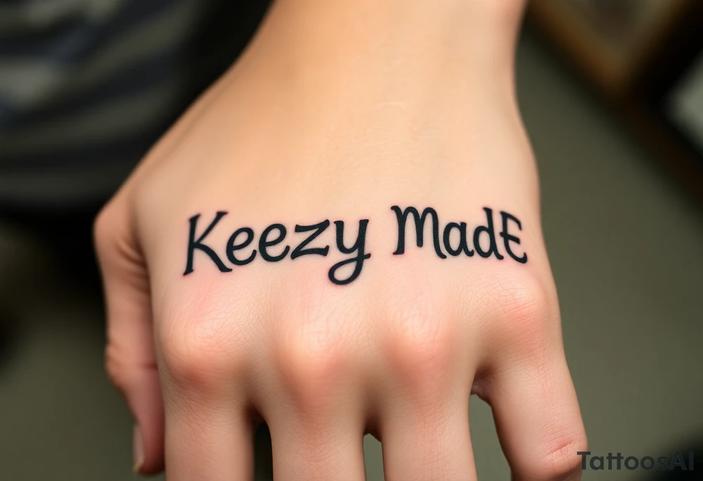Letters that spell KeezY MadE to fit a circular frame that is graffiti bubble tattoo idea