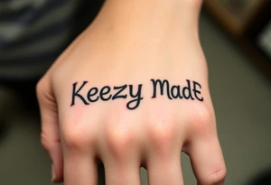 Letters that spell KeezY MadE to fit a circular frame that is graffiti bubble tattoo idea