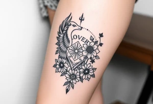 Tarot,the lovers,zodiac,Taurus,Sagittarius,witchy,Norse,viking,Lillie's,roses,sunflowers tattoo idea