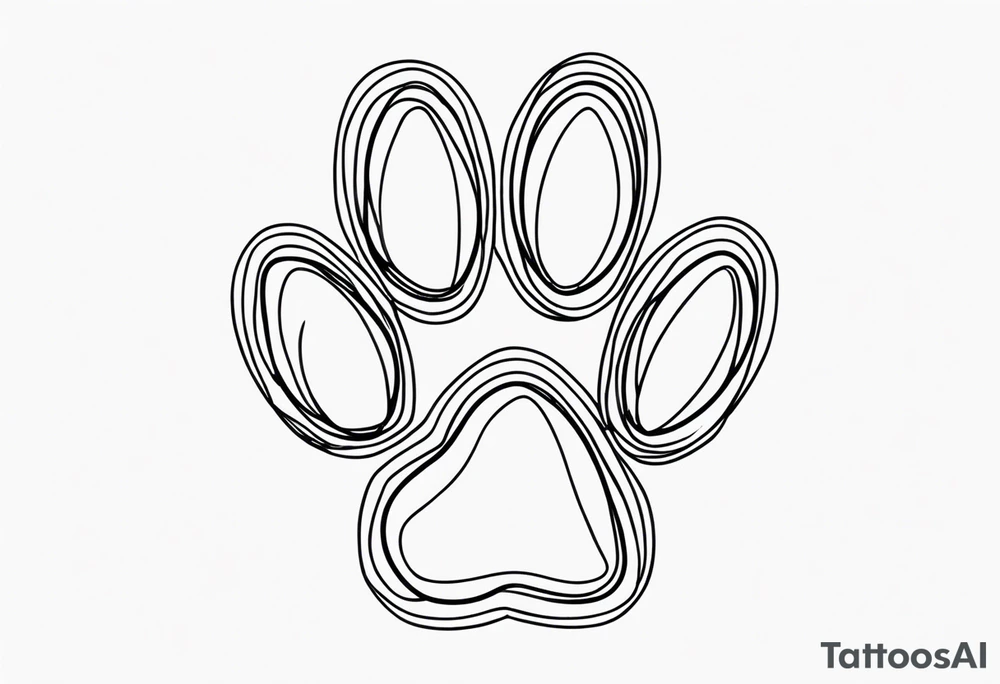 Paw Print with a name Ben. tattoo idea