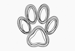 Paw Print with a name Ben. tattoo idea