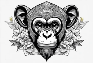 Monkey with a banana skull tattoo idea