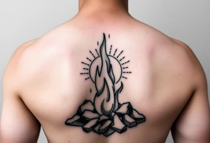 Surviving to living, ashes, flame, sunrise tattoo idea