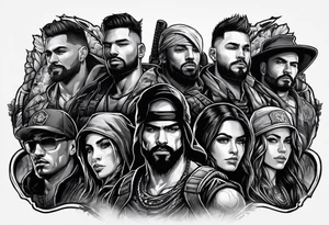 Rucking, brotherhood, shadows, fitness tattoo idea