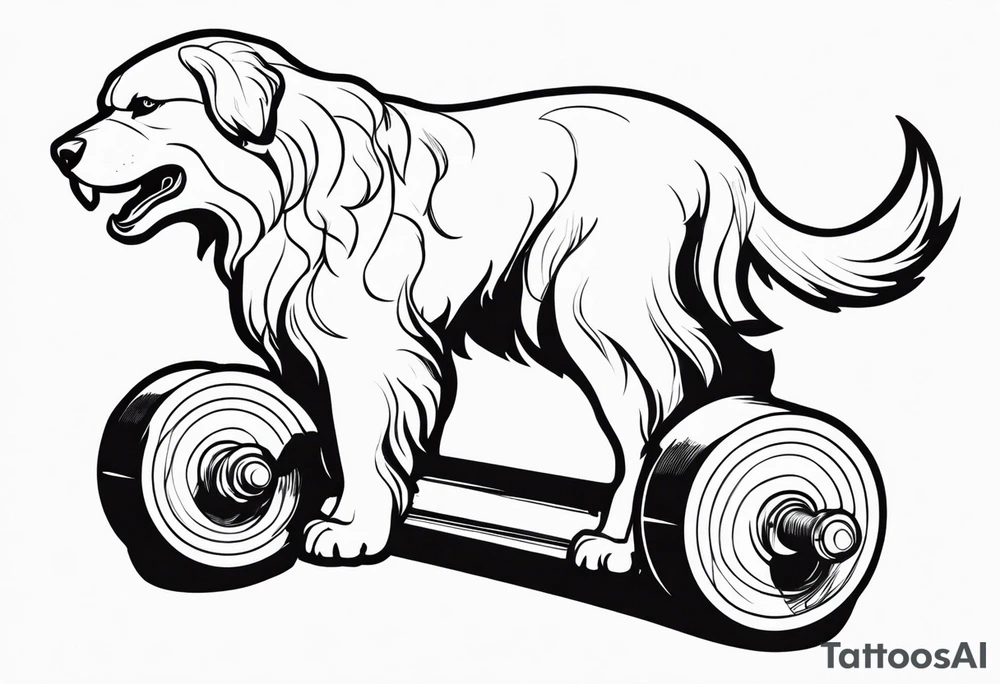 Falcor dumbbell tattoo idea