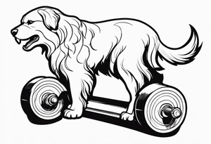 Falcor dumbbell tattoo idea