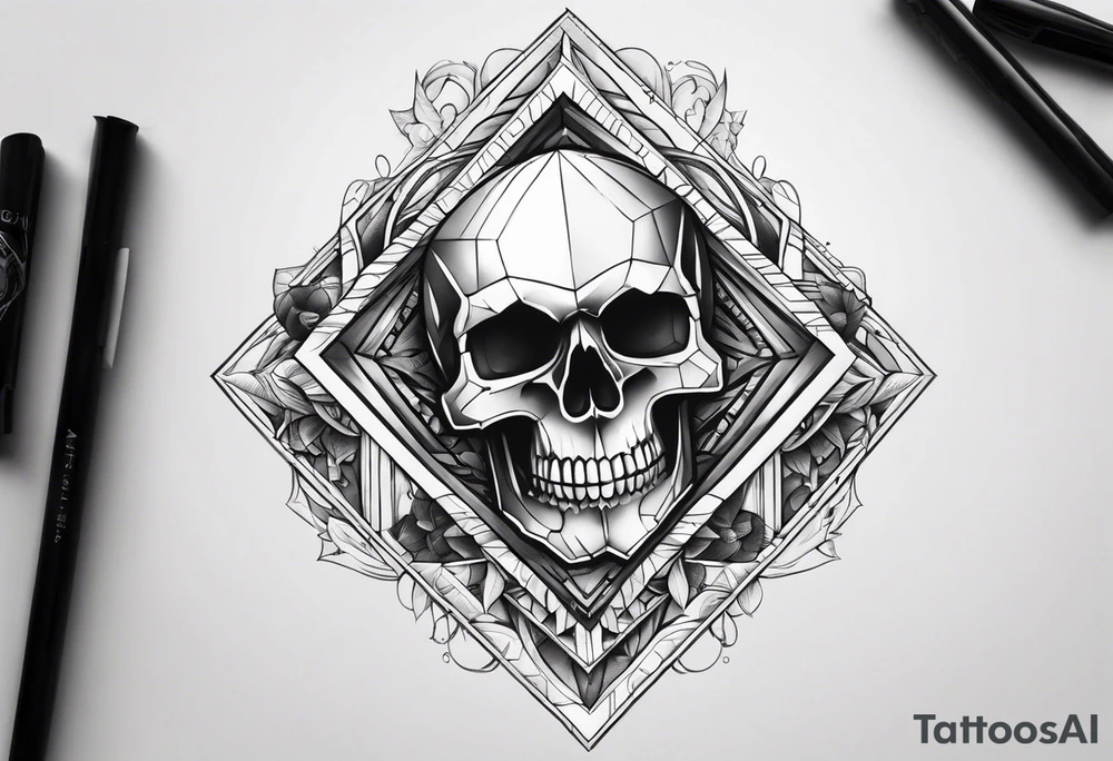 Letter a skull tattoo idea