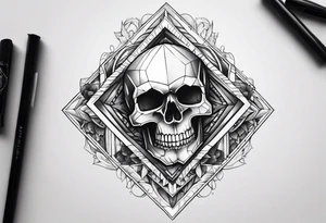 Letter a skull tattoo idea