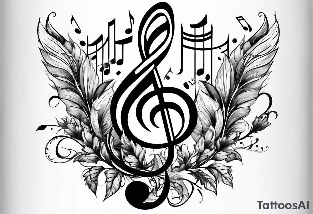 A music note in nature tattoo idea