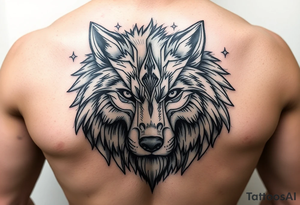 A PWERFUL MAJESTIC ALTERED MAJESTIC DREAM WOLF tattoo idea