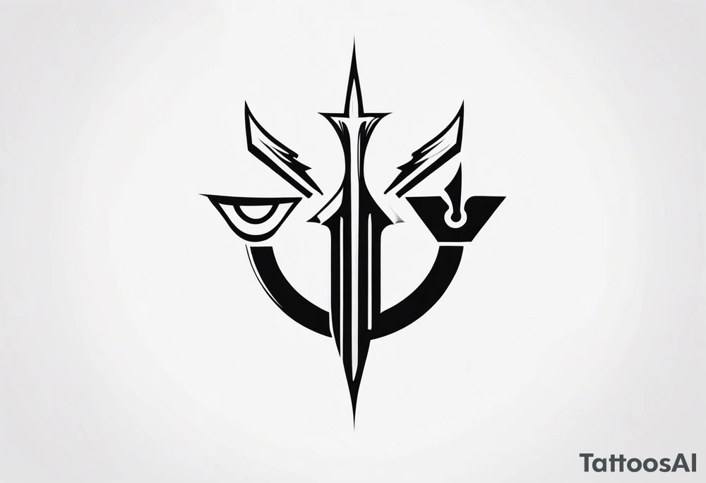 Ancient spartan trinity symbol tattoo idea