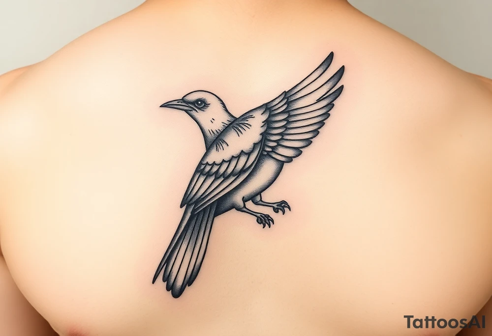 bird on chest tattoo idea