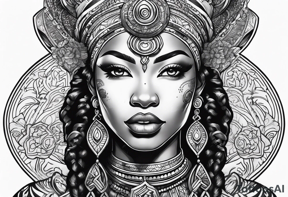 African goddess Japanese traditional style tattoo tattoo idea