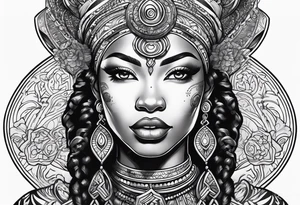 African goddess Japanese traditional style tattoo tattoo idea