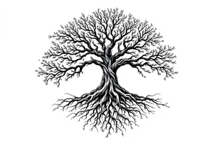 Tree of life big roots tattoo idea