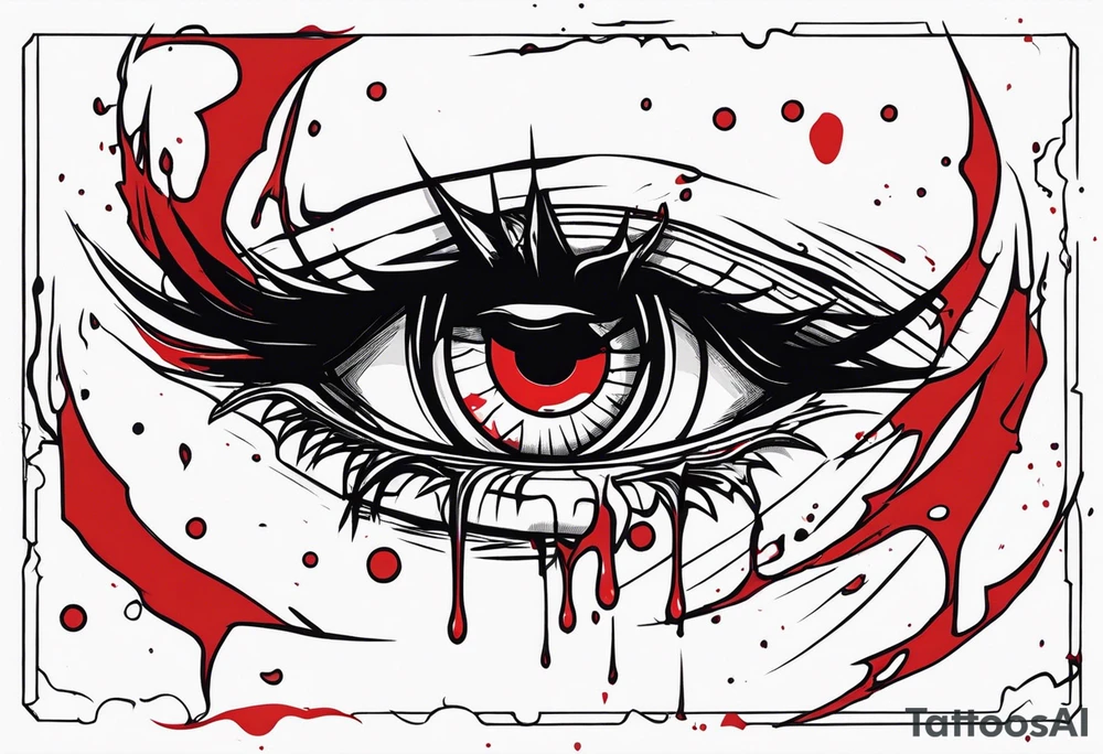 Bloody tears flow from Alucard's one
 eye in Hellsing body tattoo tattoo idea