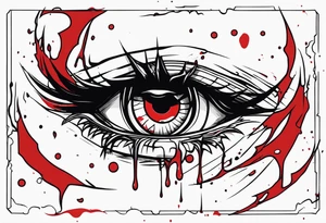 Bloody tears flow from Alucard's one
 eye in Hellsing body tattoo tattoo idea