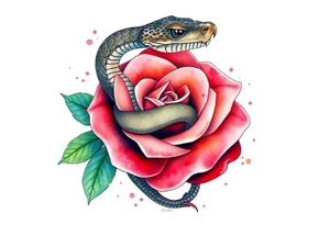 Snake wrapped around a rose tattoo idea