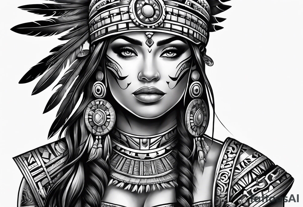 Warrior Aztec princess, tattoo idea