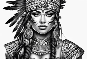 Warrior Aztec princess, tattoo idea