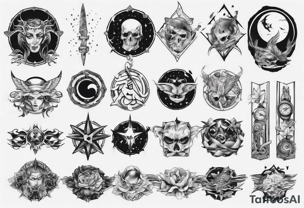 sleep token band sleeve tattoo idea
