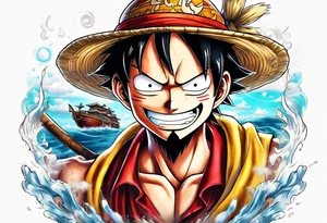 Once piece luffy tattoo idea