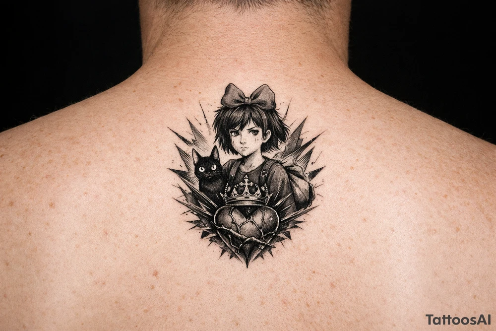 Kiki with heart and crown tattoo idea