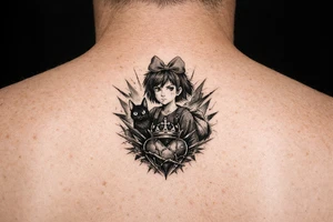 Kiki with heart and crown tattoo idea