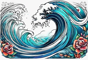 "come what may" written 
in waves tattoo idea