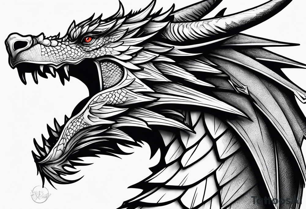 Game of thrones style dragon tattoo idea