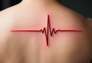 A red EKG line transforming into a small flame at the peak, symbolizing passion and energy. tattoo idea