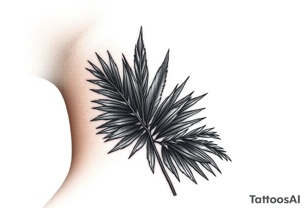 palm leaves neck tattoo tattoo idea