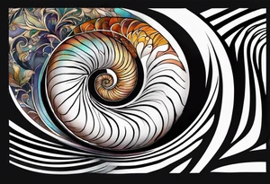 nautilus shell, self peace, number 4 tattoo idea