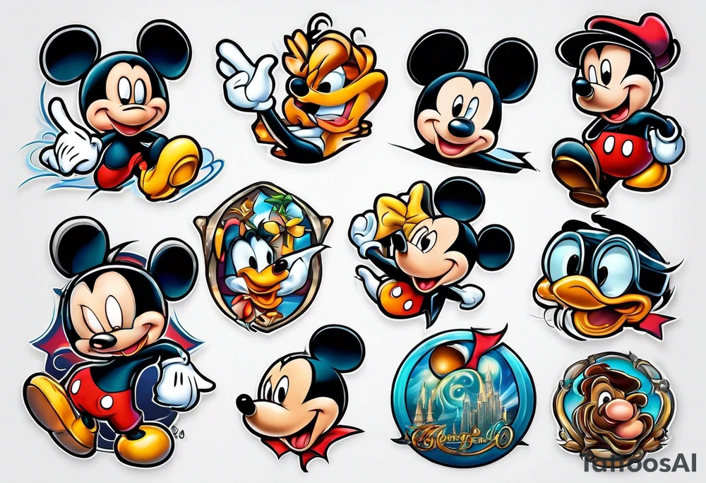 cartoon man in style of Disney tattoo idea