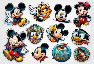 cartoon man in style of Disney tattoo idea