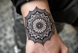 mandala with sacred flower of life in the middle tattoo idea